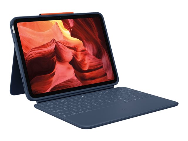 Logitech Rugged Combo 4 - Keyboard and folio case - Apple Smart connector - classic blue - for Apple 10.9-inch iPad (10th generation)