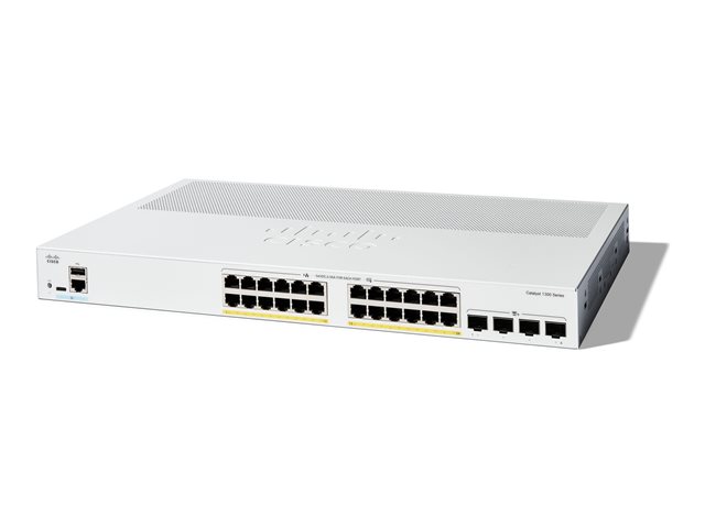 Cisco Catalyst 1300-24P-4X - Switch - L3 - Managed - 24 x 10/100/1000 (PoE+) + 4 x 10 Gigabit SFP+ - rack-mountable - PoE+ (195 W)