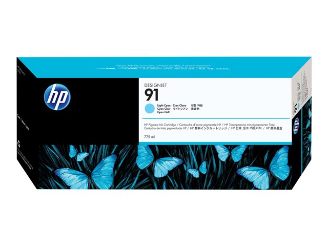 HP 91 - C9470A - 1 x pigmented Light Cyan - Print cartridge - For DesignJet Z6100, Z6100ps