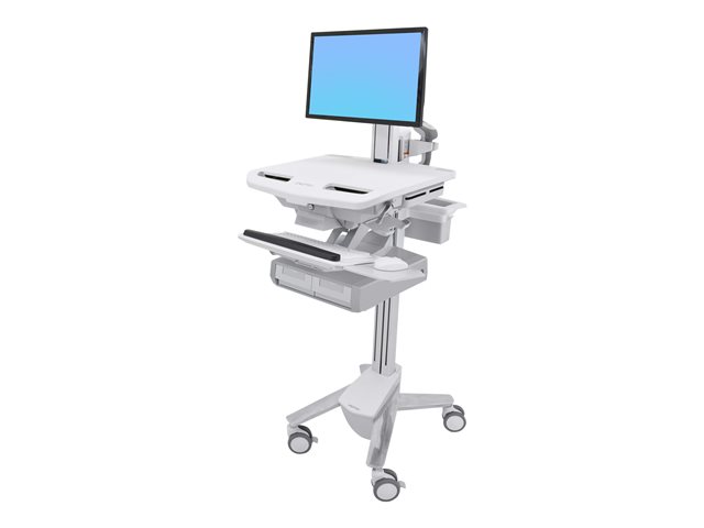 Ergotron StyleView Cart with LCD Pivot, 2 Drawers - Cart - open architecture - for LCD display / PC equipment - plastic, aluminium, zinc-plated steel - screen size: up to 24"