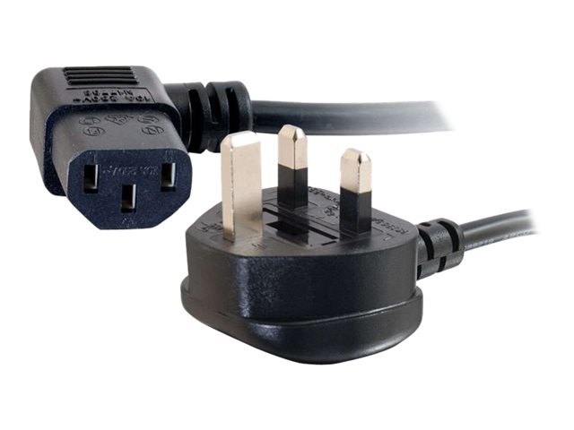 C2G Universal Power Cord - Power cable - BS 1363 (M) to power IEC 60320 C13 - 5 m - molded, 90° connector - black