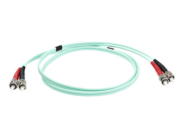 StarTech.com 1m Fiber Optic Cable - 10 Gb Aqua - Multimode Duplex 50/125 - LSZH - ST/ST - OM3 - ST to ST Fiber Patch Cable - patch cable - 1 m - aqua