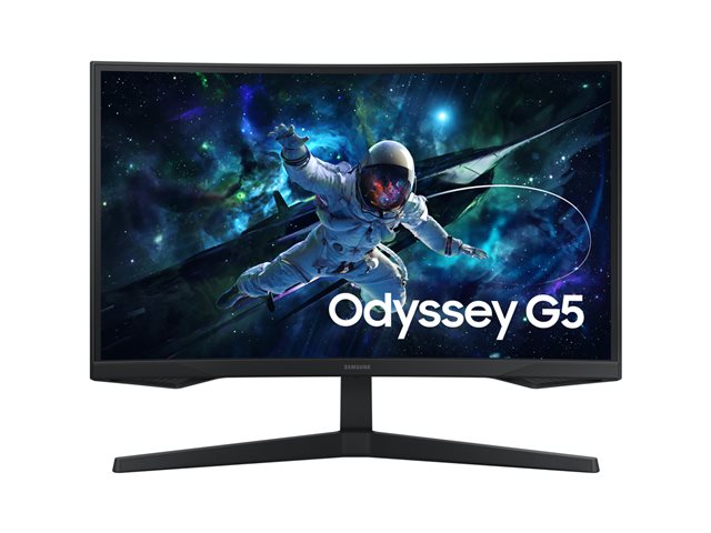 Samsung Odyssey G5 S27CG552EU - G55C Series - LED monitor - gaming - curved - 27" - 2560 x 1440 QHD @ 165 Hz - VA - 300 cd/m² - 2500:1 - HDR10 - 1 ms - HDMI, DisplayPort - black