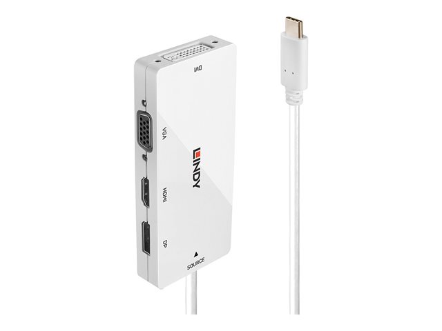 LINDY USB 3.1 Type C to Multi-AV Converter - docking station - USB-C 3.1 - VGA, DVI, HDMI, DP