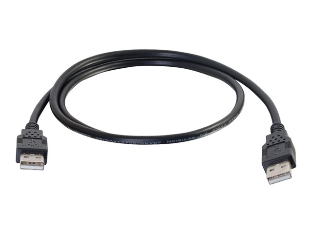 C2G 3.3ft USB Cable - USB A to USB A Cable - USB 2.0 - Black - M/M - USB cable - USB (M) to USB (M) - USB 2.0 - 1 m - black