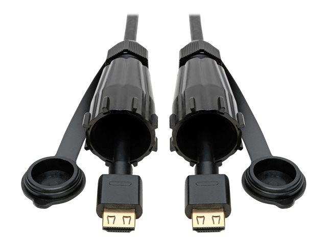Tripp Lite HDMI Cable High-Speed 2 IP68 Connectors Industrial Ethernet 10ft - HDMI extension cable with Ethernet - 3 m