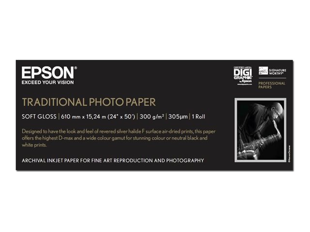 Epson Media, Media, Roll, Traditional Photo Paper, Graphic Arts - Photographic Paper, 24" x 15m, 300 g/m2