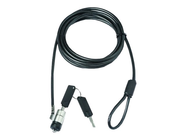 DICOTA Laptop/Notebook/Projector/Printer/Monitor Security Lock Pro Key. Extra strong for maximum theft protection with a push to lock function. Two keys included. Lockhead 360° rotatable and 90° tiltable. Cable length 200cm, thickness 5.2mm. Flexible ru