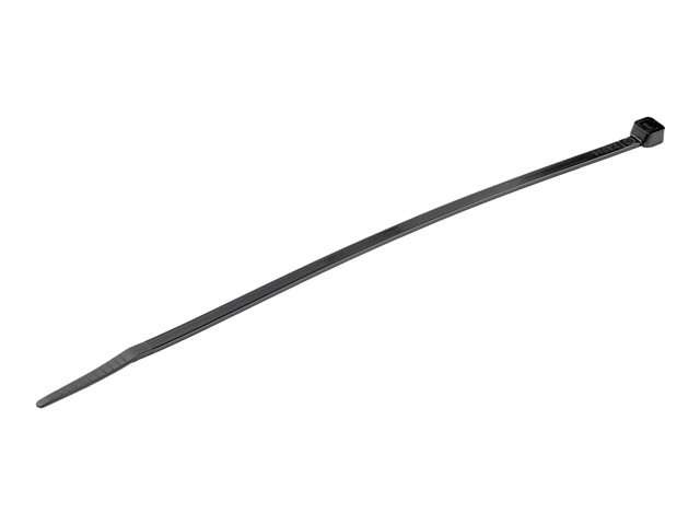 StarTech.com 20cm(8") Cable Ties, 4mm(1/8") wide, 55mm(2-1/8") Bundle Diameter, 22kg(50lb) Tensile Strength, Nylon Self Locking Zip Ties with Curved Tip, 94V-2/UL Listed, 100 Pack, Black - Nylon 66 Plastic - TAA (CBMZT8B) - Cable tie - 20.32 cm - black -
