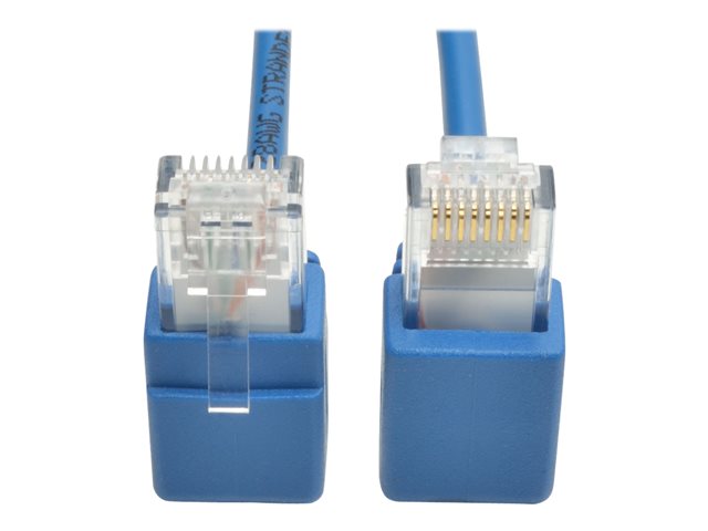 Eaton Tripp Lite Series Right-Angle Cat6 Gigabit Snagless Molded Slim UTP Ethernet Cable (RJ45 M/M), Blue, 1 ft. (0.31 m) - patch cable - 30 cm - blue