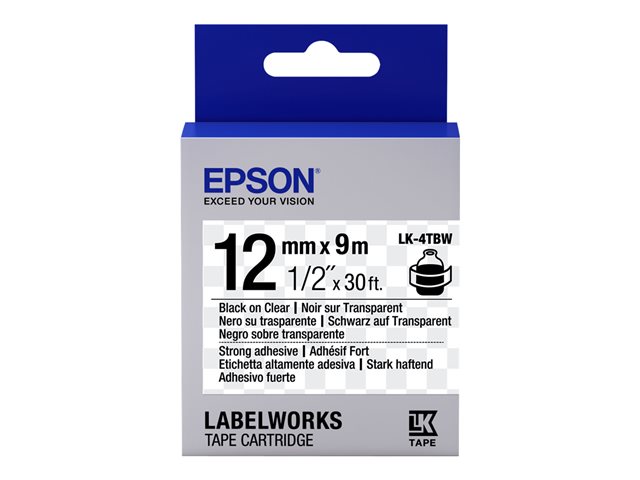 Epson LabelWorks LK-4TBW - label tape - 1 cassette(s) - Roll (1.2 cm x 9 m)