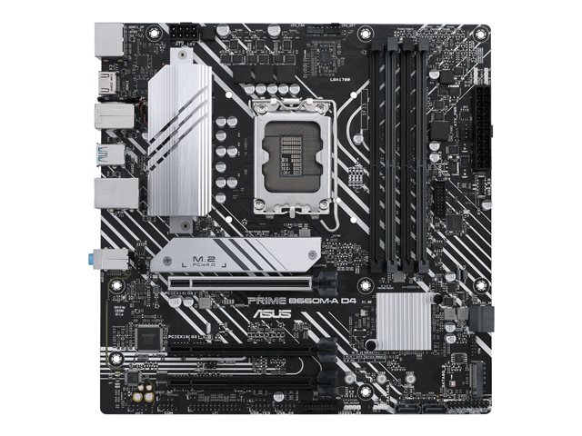 ASUS PRIME B660M-A D4 - Motherboard - micro ATX - LGA1700 Socket - B660 Chipset - USB 3.2 Gen 1, USB 3.2 Gen 2, USB-C 3.2 Gen 1 - Gigabit LAN - onboard graphics (CPU required) - HD Audio (8-channel)