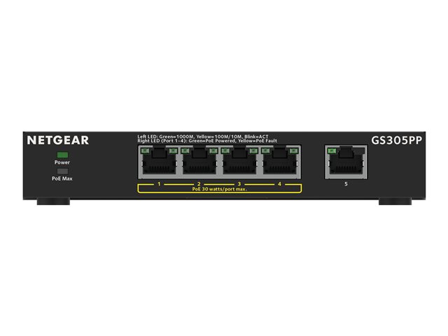NETGEAR GS305PP - switch - 5 ports - unmanaged