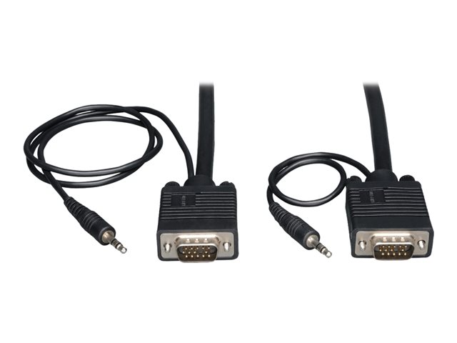 Eaton Tripp Lite Series VGA High-Resolution RGB Coaxial Cable with Audio (HD15 and 3.5mm M/M), 25 ft. (7.62 m) - VGA cable - 7.6 m