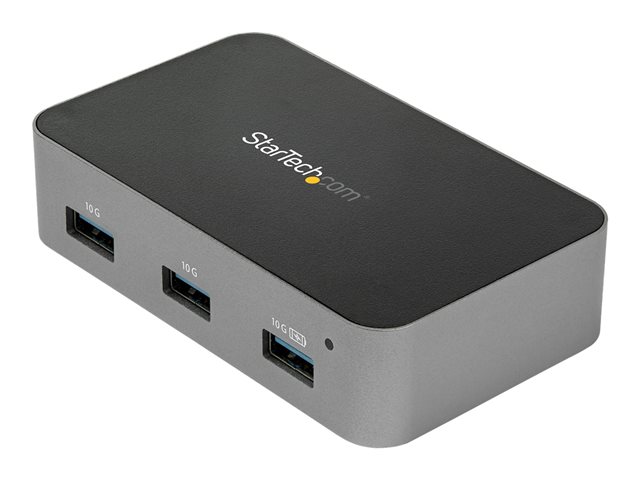StarTech.com 4 Port USB C Hub with Power Adapter, USB 3.1/3.2 Gen 2 (10Gbps), USB Type C to 4x USB-A, Self Powered Desktop USB Hub with Fast Charging Port (BC 1.2) DCP, Desk Mountable - Windows/macOS/Linux (HB31C4AS) - Hub - 4 x USB 3.1 Gen 2 - desktop -