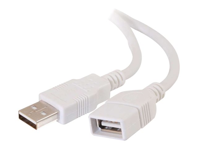 C2G 2m USB Extension Cable - USB A Male to USB A Female Cable - USB cable - USB (F) to USB (M) - 2 m - white