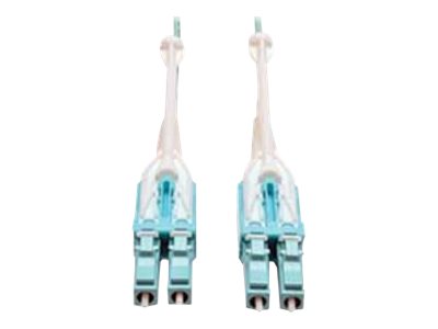 Eaton Tripp Lite Series 10Gb/40Gb/100Gb Duplex Multimode 50/125 OM3 LSZH Fiber Patch Cable with Push/Pull Tab Connectors (LC/LC), Aqua, 5M (16.4 ft.) - patch cable - 5 m - aqua