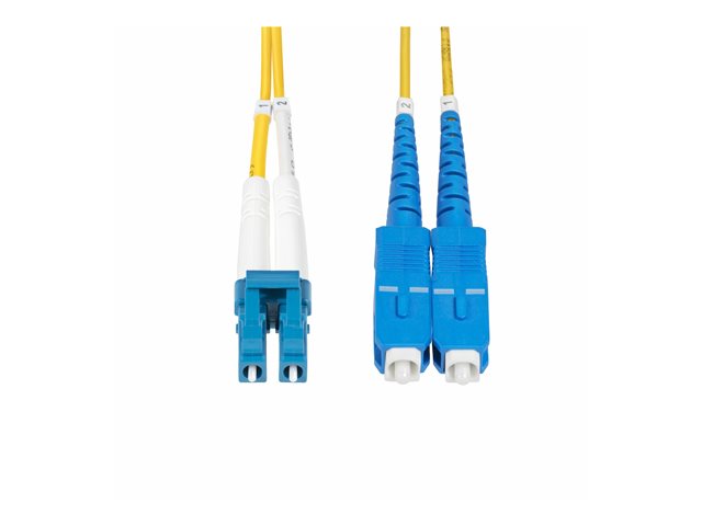 StarTech.com 30m (98ft) LC to SC (UPC) OS2 Single Mode Duplex Fiber Optic Cable, 9/125µm, Laser Optimized, 10G, Bend Insensitive, Low Insertion Loss - LSZH Fiber Patch Cord (SMLCSC-OS2-30M) - patch cable - 30 m - 30 m - yellow