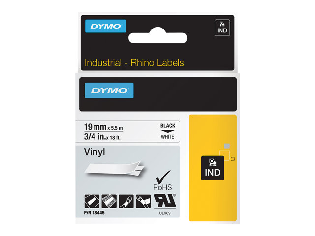 RHINO 19 mm vinyl Black on white