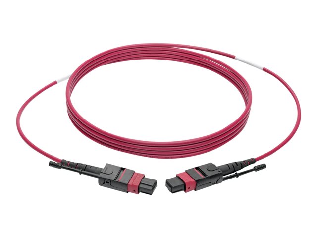 Eaton Tripp Lite Series 100G MTP/MPO Multimode OM4 Plenum-Rated Fiber Optic Cable (F/F), 12 Fiber, 40/100GBASE-SR4, Push/Pull Tabs, Magenta, 5 m - patch cable - 5 m - magenta