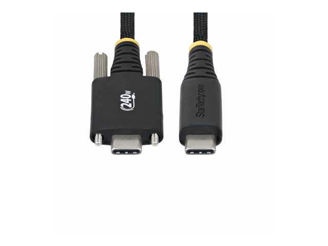 StarTech 6.6ft (2m) USB-C Charging Cable, 240W, Silicone Jacket - USB cable - USB-C (M) straight/locking to USB-C (M) straight - USB 2.0 - 48 V - 5 A - 2 m - extended power range (EPR), USB Power Delivery (240W), Power Delivery 3.1 support - black