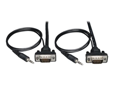 Eaton Tripp Lite Series Low-Profile VGA High-Resolution RGB Coaxial Cable with Audio, (HD15 and 3.5mm M/M), 6 ft. (1.83 m) - VGA cable - 1.8 m