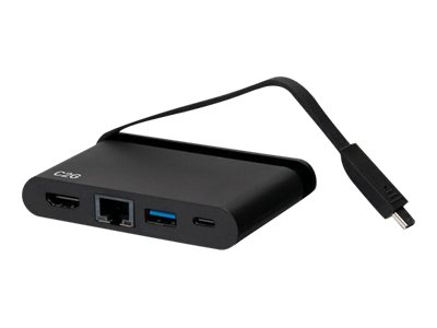 C2G USB C Dock with HDMI, USB, Ethernet, USB C & Power Delivery up to 100W - Docking station - USB-C / Thunderbolt 3 - HDMI - 1GbE