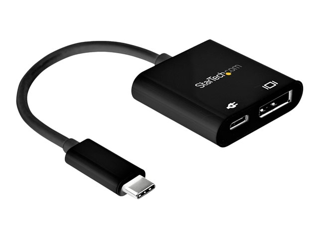 StarTech USB C to DisplayPort Adapter with Power Delivery, 8K 60Hz/4K 120Hz USB Type C to DP 1.4 Monitor Video Converter w/60W PD Pass-Through Charging, HBR3, Thunderbolt 3 Compatible - USB-C Male to DP Female (CDP2DP14UCPB) - USB / DisplayPort adapter -