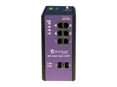 Extreme Networks ExtremeSwitching Industrial Ethernet Switches ISW 4GbP, 2GbT, 2-SFP - switch - 4 ports - Managed