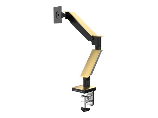 SINGLE MONITOR ARM W/ USB PORTS GOLD