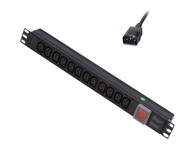 1U 12 WAY IEC PDU IEC PLUG TO 12 X IEC SOCKETS
