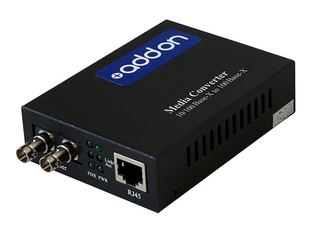 AddOn 1Gbs 1 RJ-45 to 1 ST Media Converter - fibre media converter - GigE