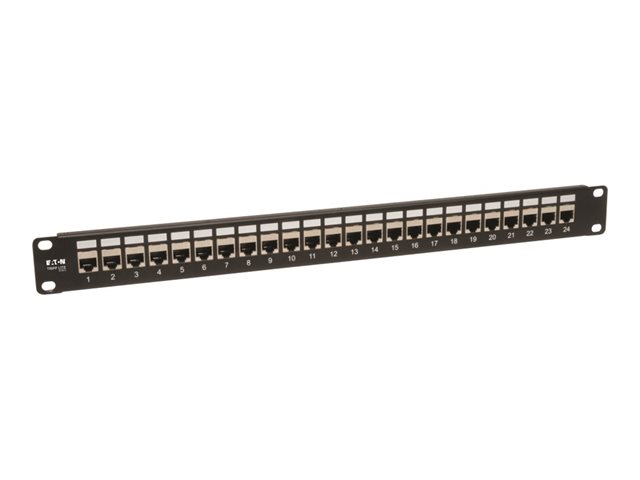 Eaton Tripp Lite Series 24-Port Shielded Cat6 Patch Panel Feed Through Rackmount RJ45 1URM TAA - patch panel - 1U - 19"