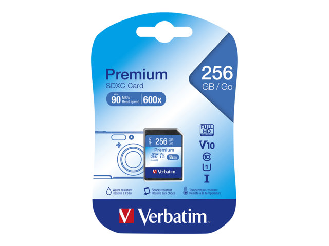 Verbatim Premium - flash memory card - 256 GB - SDXC UHS-I