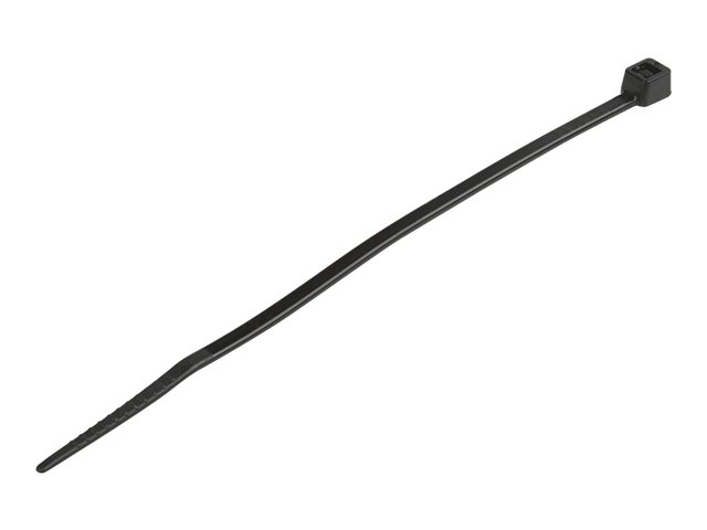 Startech 10cm(4") Cable Ties, 2mm(1/16") wide, 22mm(7/8") Bundle Diameter, 8kg(18lb) Tensile Strength, Nylon Self Locking Zip Ties with Curved Tip, 94V-2/UL Listed, 1000 Pack, Black - Nylon 66 Plastic - TAA (CBMZT4BK) - Cable tie - 10.16 cm - black - TAA 