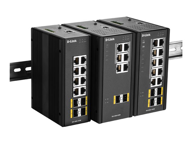 D-Link DIS 300G-8PSW - Switch - Managed - 4 x 10/100/1000 (PoE+) + 2 x 10/100/1000 + 2 x 100/1000 SFP - DIN rail mountable, wall-mountable - PoE+ (120 W)
