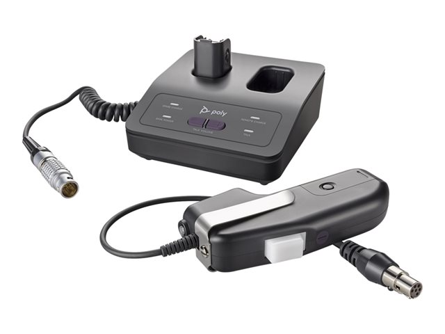 HP Poly CA22CD-DC - cordless PTT (push-to-talk) headset adapter - dual channel, DECT, 1880-1900 MHz, with battery