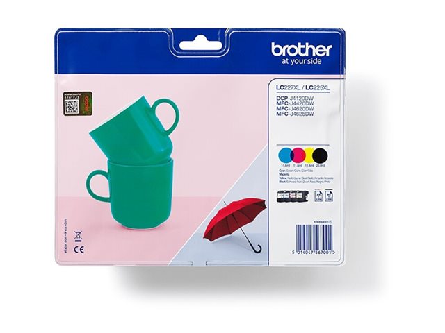 Brother LC227XLVALBP - 4-pack - High Yield - black, yellow, cyan, magenta - original - blister - ink cartridge - for Brother DCP-J4120DW, MFC-J4420DW, MFC-J4620DW, MFC-J4625DW