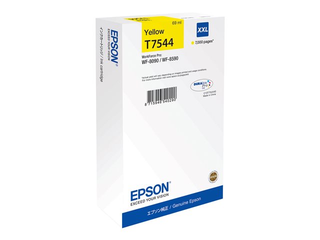 Epson Ink Cartridges, DURABrite" Pro, T7544, Singlepack, 1 x 69.0 ml Yellow, XXL