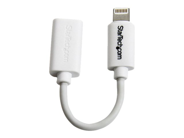 StarTech.com White Micro USB to Apple 8-pin Lightning Connector Adapter for iPhone / iPod / iPad - Apple Lightning to Micro USB 2.0 Dongle (USBUBLTW) - Lightning adapter - Lightning / USB - 10.15 cm