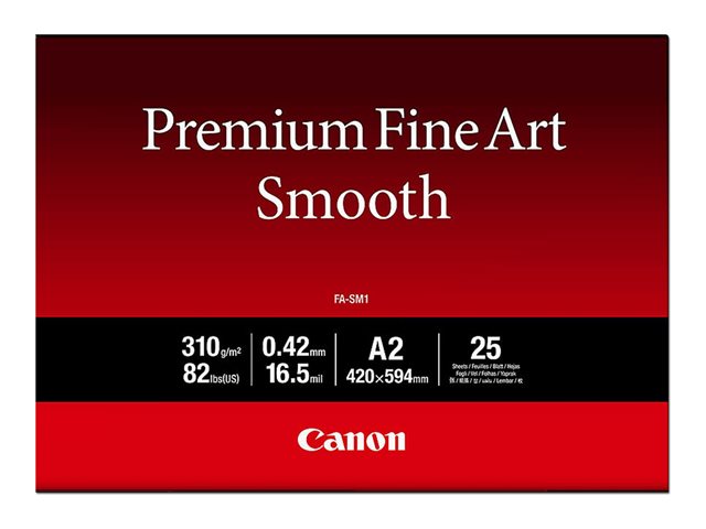 Canon Premium Fine Art Smooth FA-SM1 - photo paper - smooth - 25 sheet(s) - A2 - 310 g/m²