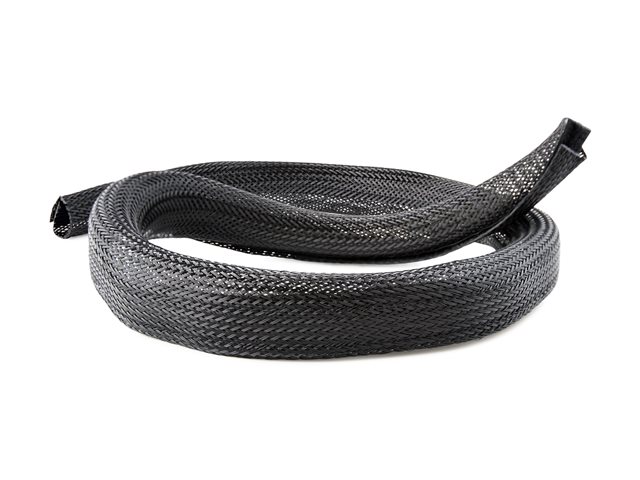 Startech 10ft (3m) Cable Management Sleeve, Trimmable Heavy Duty Cable Wrap, 1.2" (3cm) Dia Polyester Mesh Computer Cable Manager/Protector/Concealer - Black Cord Organizer/Hider, Floor Cable Cover, Wire Wraps (WKSTNCMFLX) - Cable management sleeve - blac