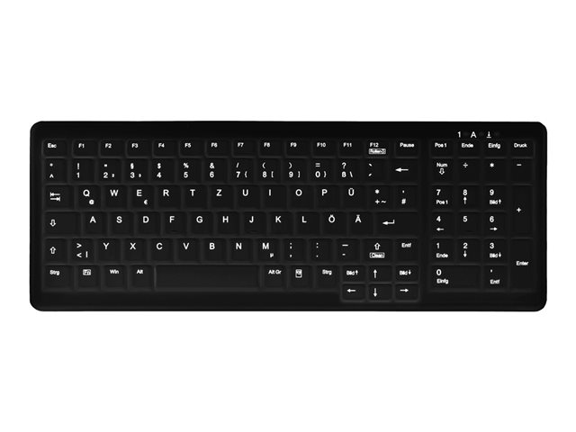 Active Key MedicalKey AK-C7000 - Keyboard - compact, hygiene, fully sealed, IP68 - USB - QWERTY - UK - black
