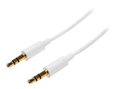 StarTech.com 3m White Slim 3.5mm Stereo Audio Cable - 3.5mm Audio Aux Stereo - Male to Male Headphone Cable - 2x 3.5mm Mini Jack (M) White (MU3MMMSWH) - Audio cable - mini-phone stereo 3.5 mm male to mini-phone stereo 3.5 mm male - 3 m - white - for P/N: