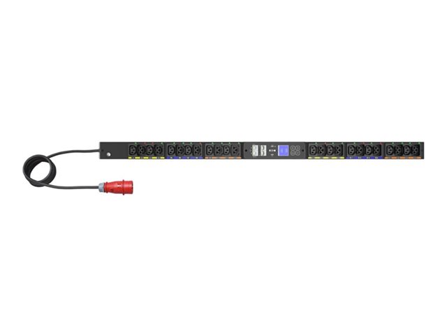 Eaton G4 - Power distribution unit (rack-mountable) - 16A, switched - AC 240/415 V - 11 kW - 3-phase - Ethernet 10/100/1000, serial - input: IEC 60309 16A - output connectors: 24 (12 x IEC 60320 C13, 12 x IEC 60320 C39) - 0U - 3 m cord - black