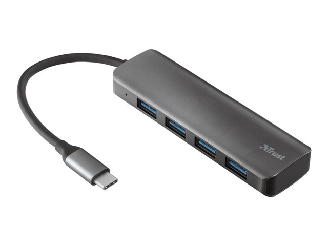 Trust Halyx Aluminium USB-C to 4-Port USB-A 3.2 Hub - hub - 4 ports