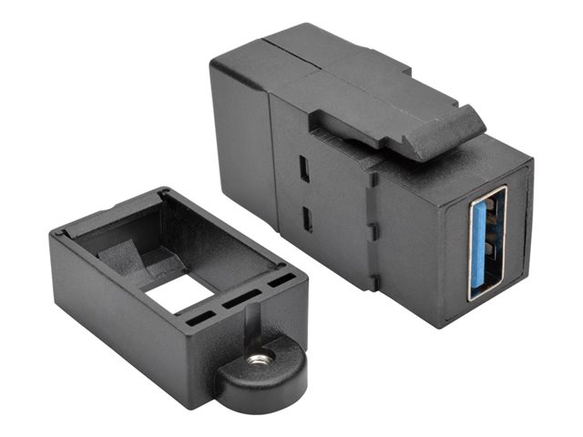 Eaton Tripp Lite Series USB 3.0 Keystone Panel Mount Coupler F/F All in One Black - USB adapter - USB Type A to USB Type A