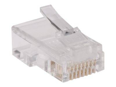 Eaton Tripp Lite Series RJ45 for Flat Solid / Standard Conductor 4-Pair Cat5e Cat5 Cable 100 Pack - network connector