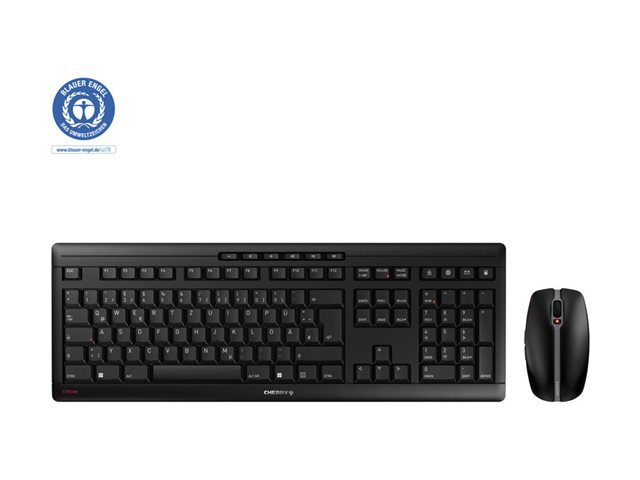 CHERRY STREAM DESKTOP - Keyboard and mouse set - wireless - 2.4 GHz - German - key switch: CHERRY SX - black