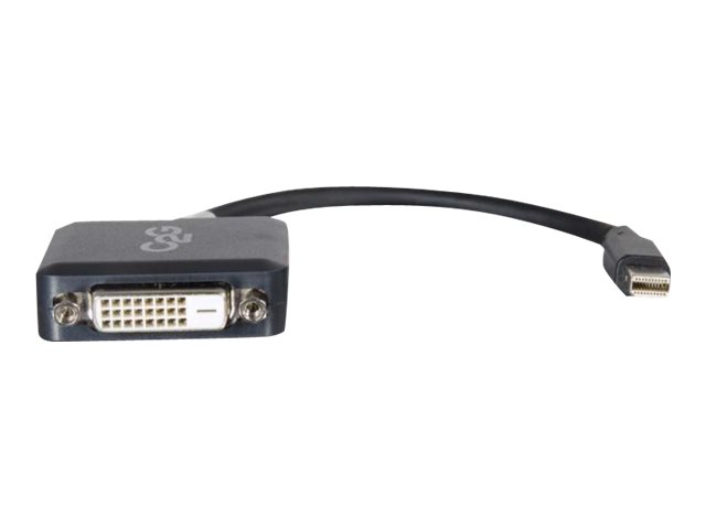 C2G 20cm Mini DisplayPort to DVI Adapter - Thunderbolt to Single Link DVI-D Converter M/F - Black - DisplayPort cable - Mini DisplayPort (M) to DVI-D (F) - 20 cm - black